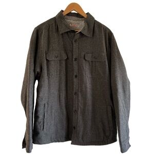 Hudson lined gray button down men shirt overshirt jacket size Large